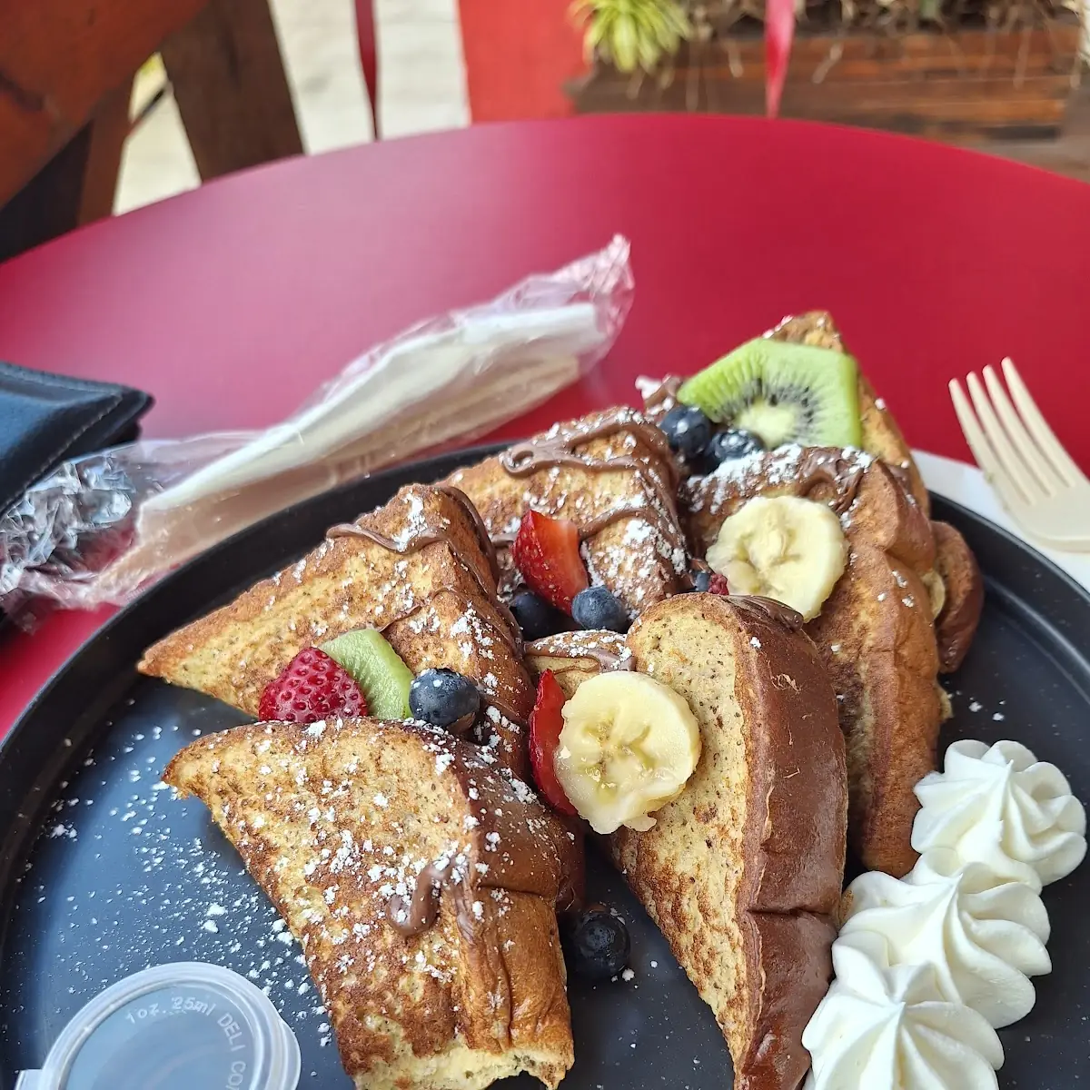 French Toast with Fruit and Nutella