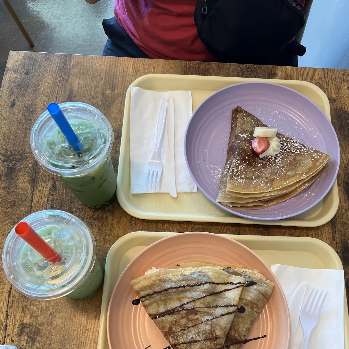 Matcha Latte and S’Mores Crepe