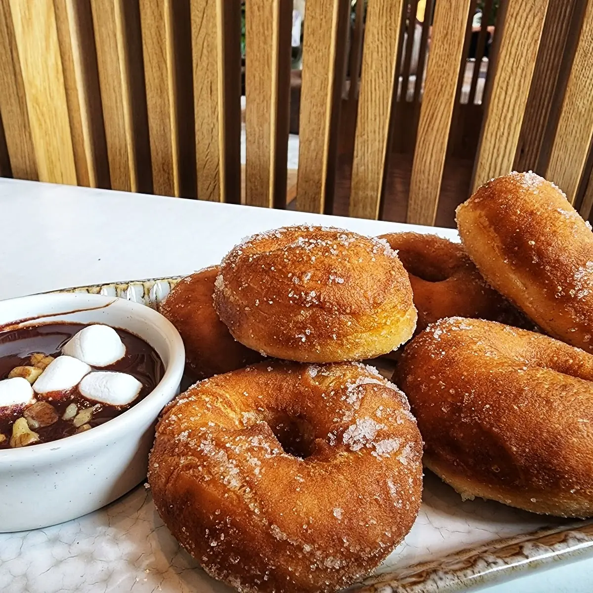 Donuts with Chocolate Dipping Sauce