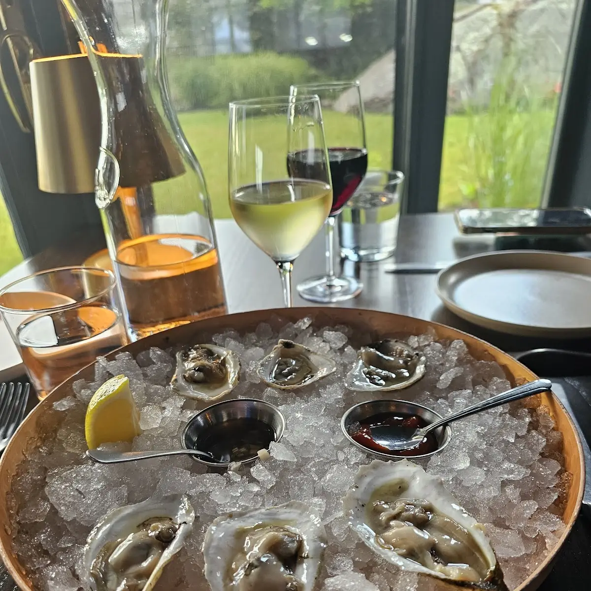 Oysters and Crab Cake
