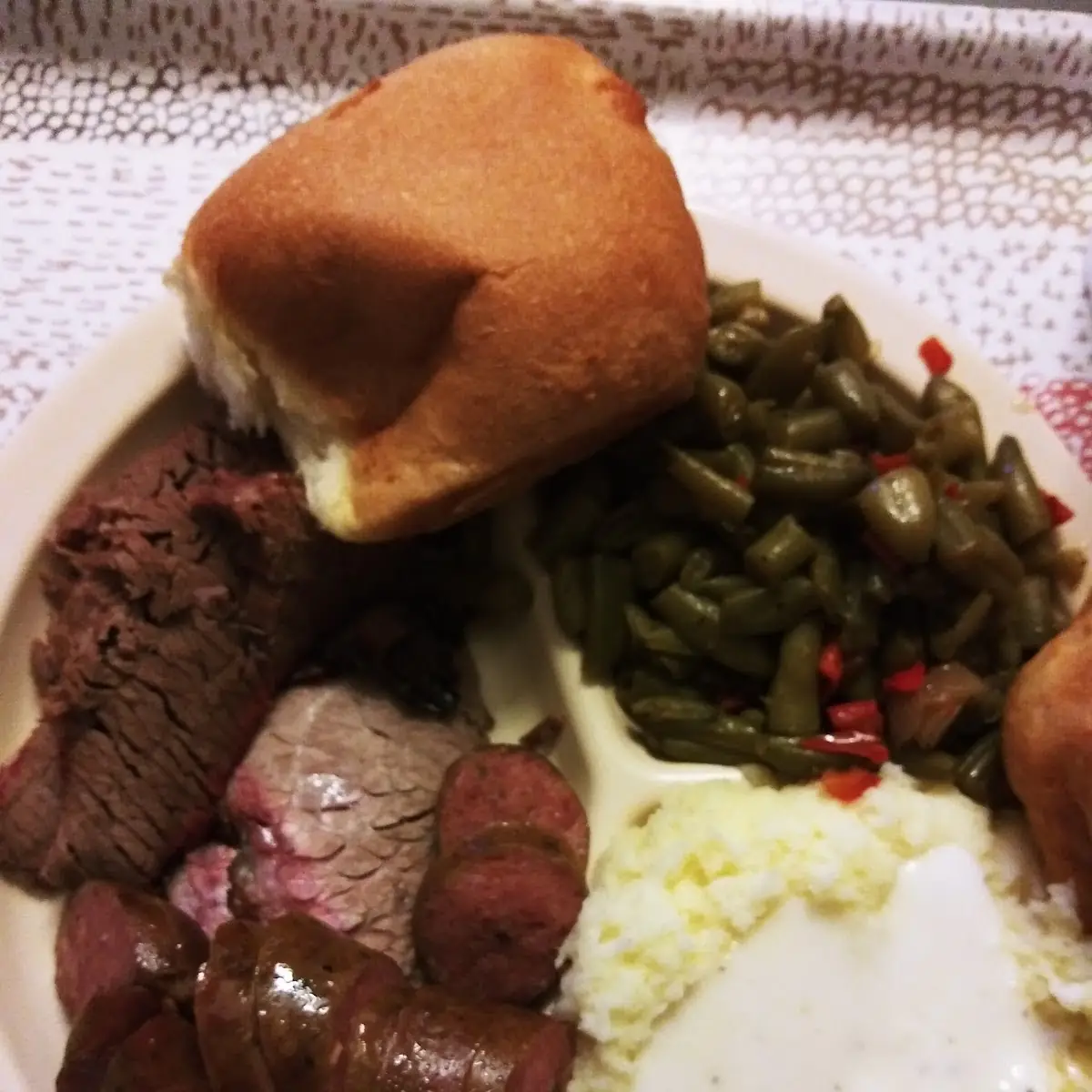 Brisket and Sausage with Green Beans