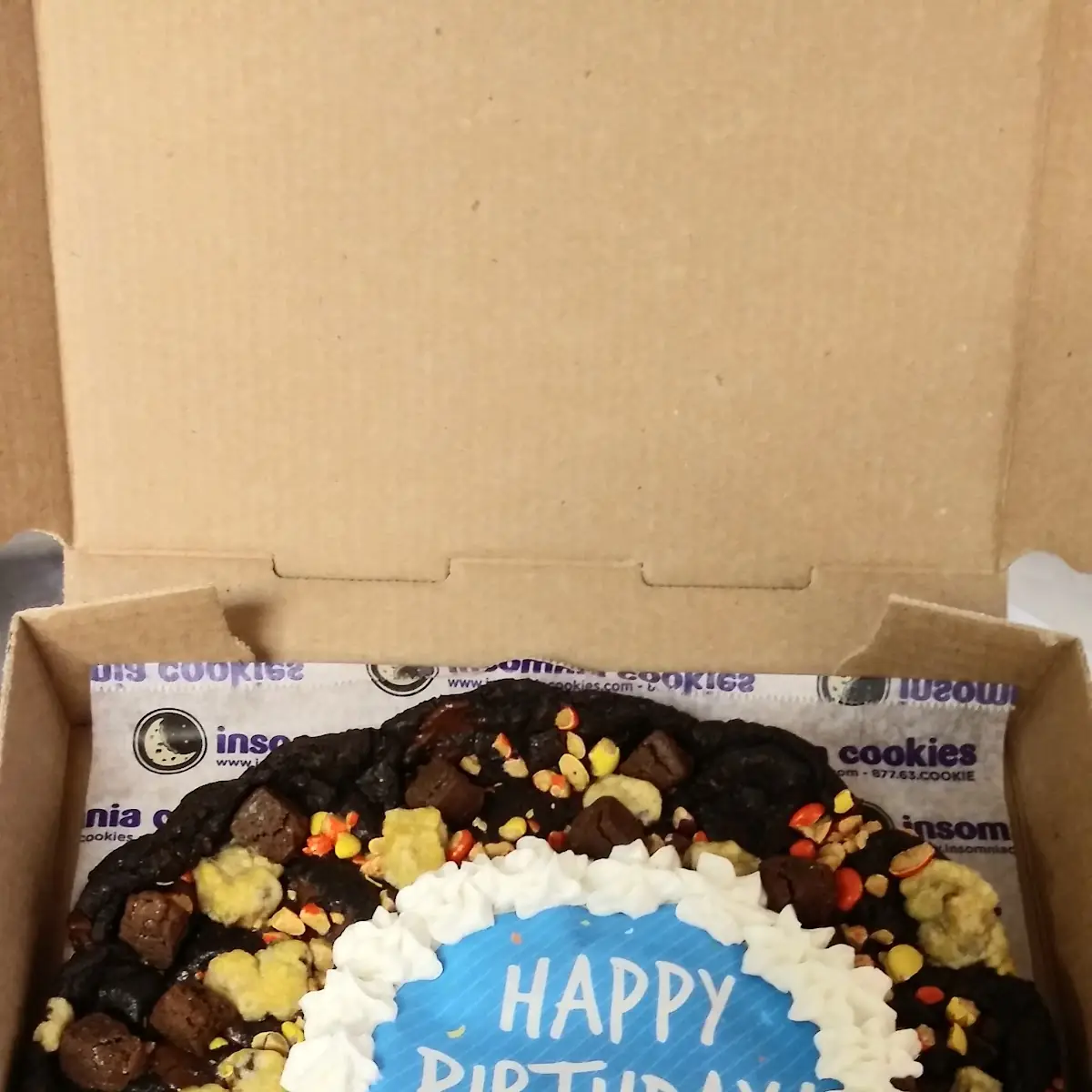 Double Chocolate Chunk Cookie Cake with Assorted Toppings
