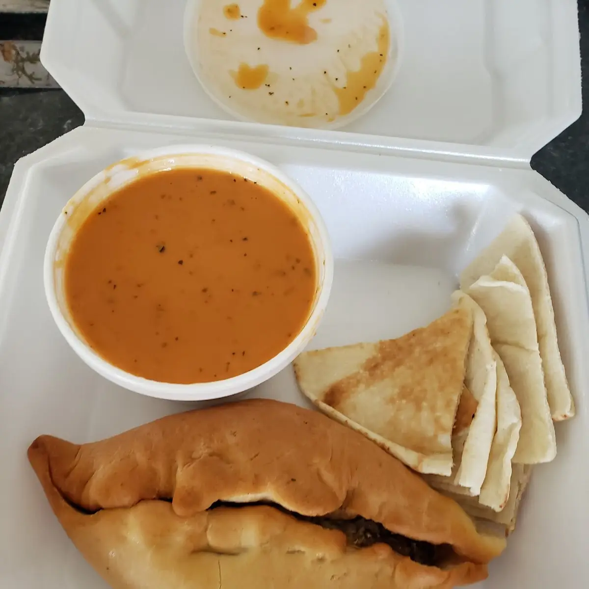Bierock and Tomato Soup