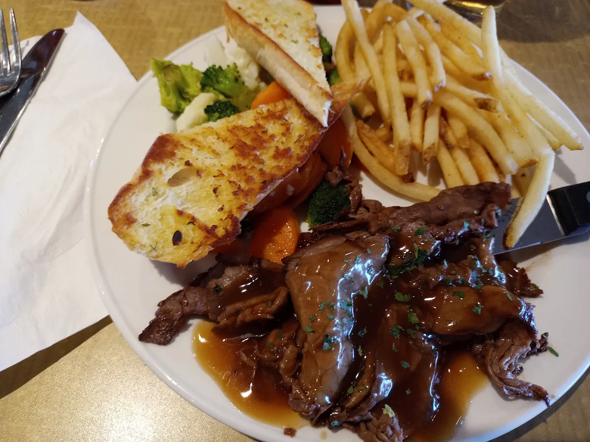 Roast Beef with Fries and Veggies, Smitty's Restaurant & Lounge - Cranbrook