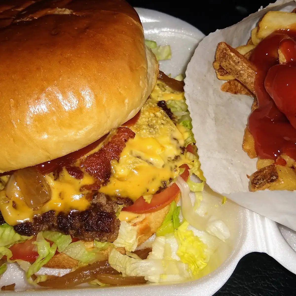 Bacon Cheeseburger with Grilled Onions and Special Sauce