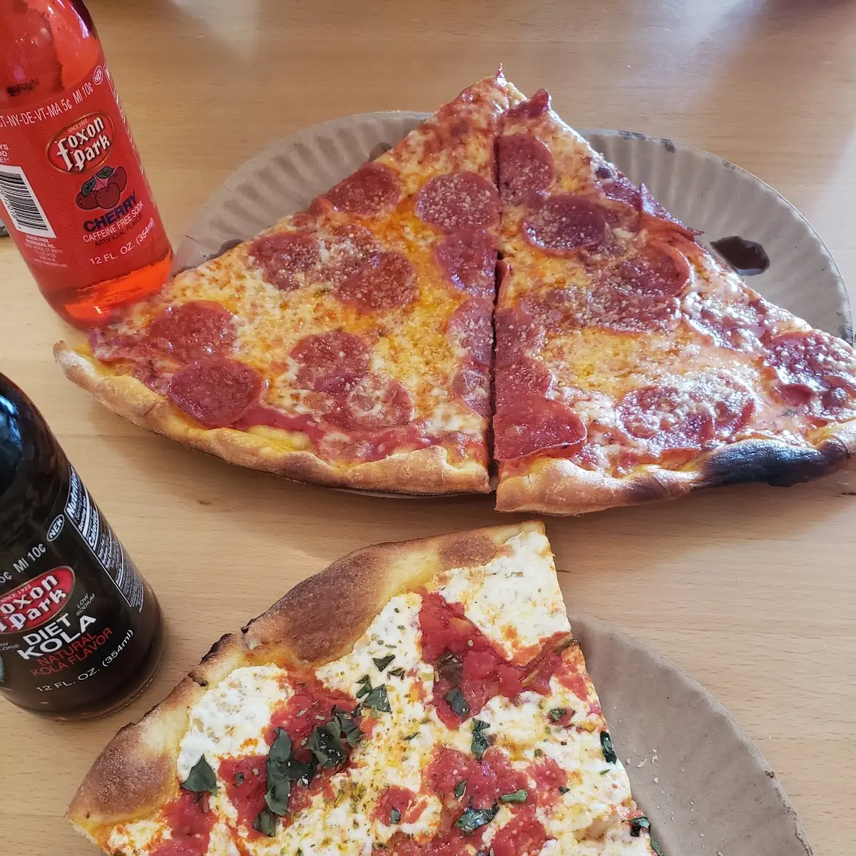 Pepperoni and Margherita Pizza Slices