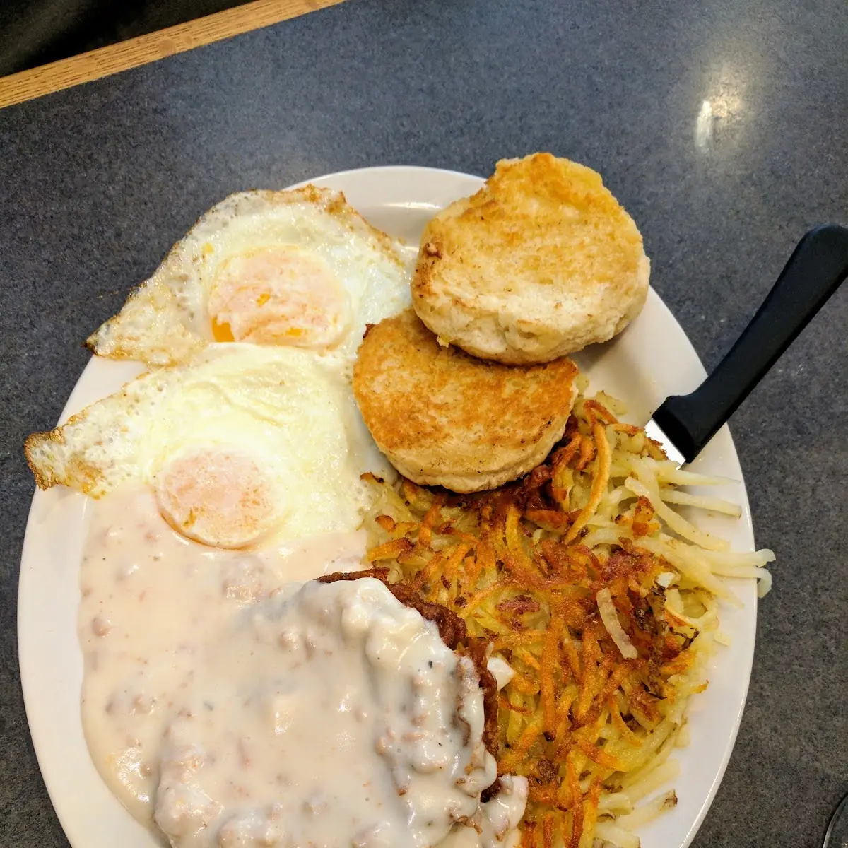 Country Fried Steak and Eggs