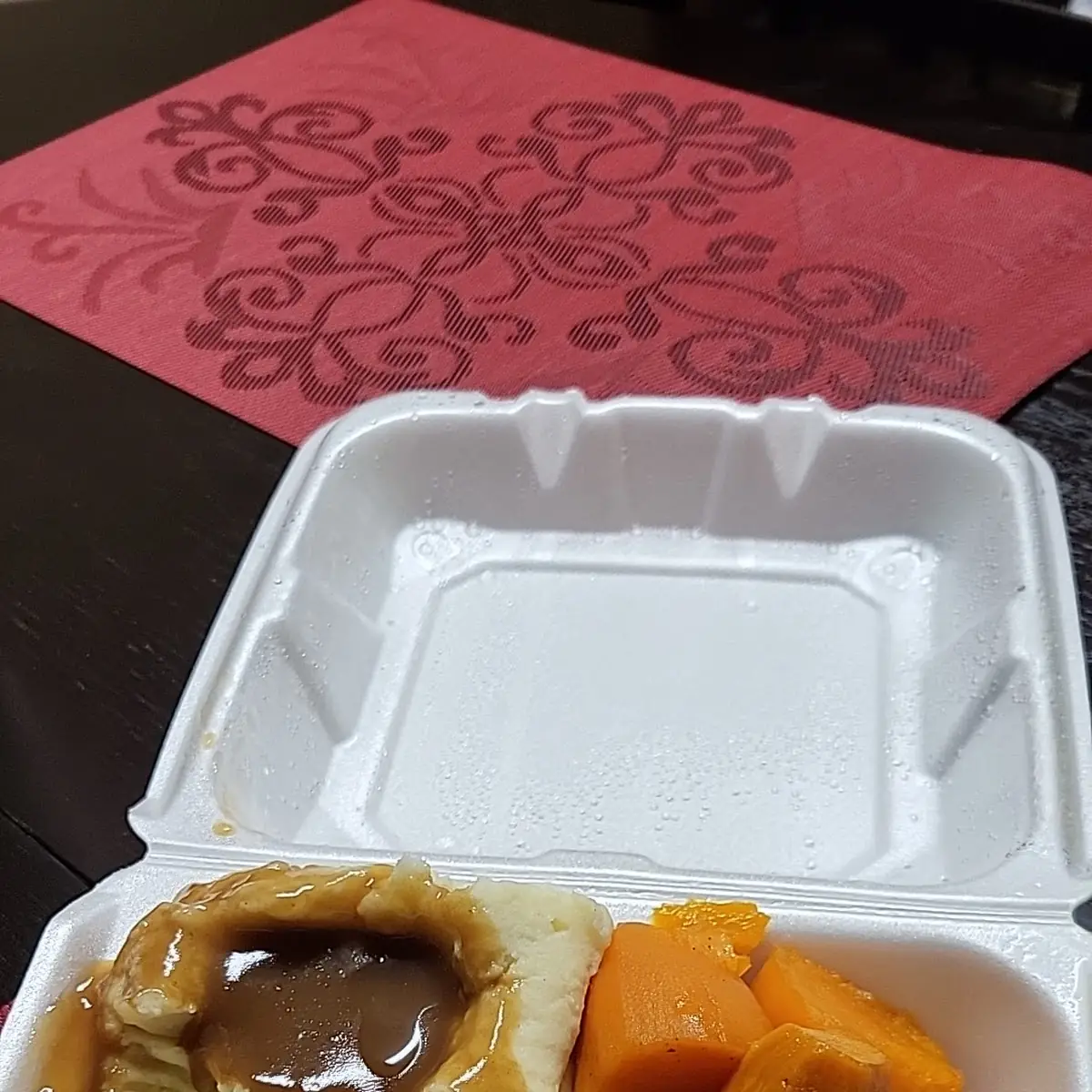 Pork Chops Mashed Potatoes and Gravy Yams