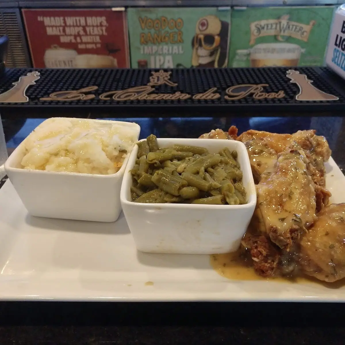 Garlic Parmesan Wings Garlic Mashed Potatoes Green Beans