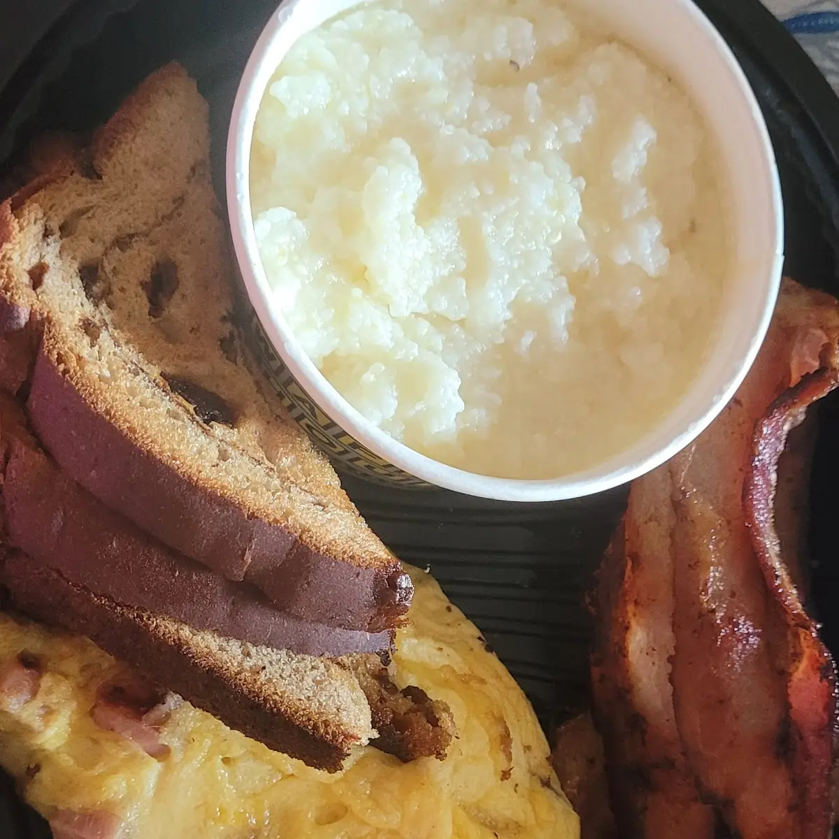 Ham Egg & Cheese Omelette Bacon Strips