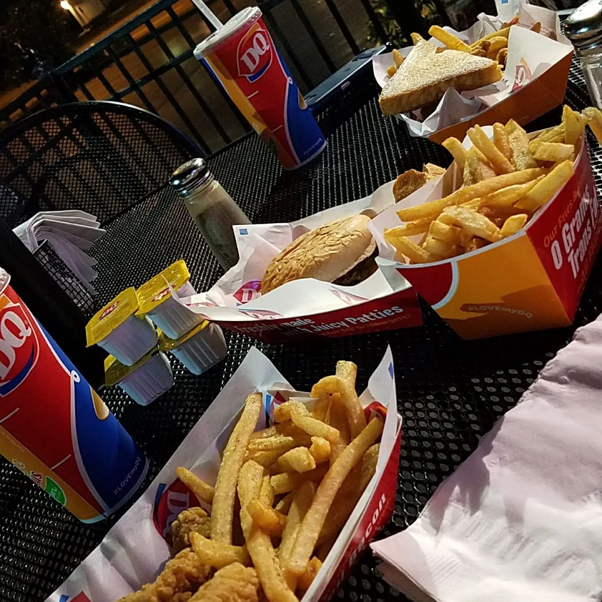 Chicken Strip Basket and a Double Cheeseburger