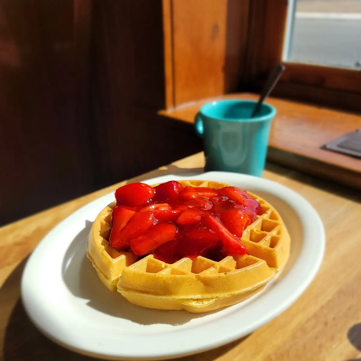 Belgian Waffle with Strawberries