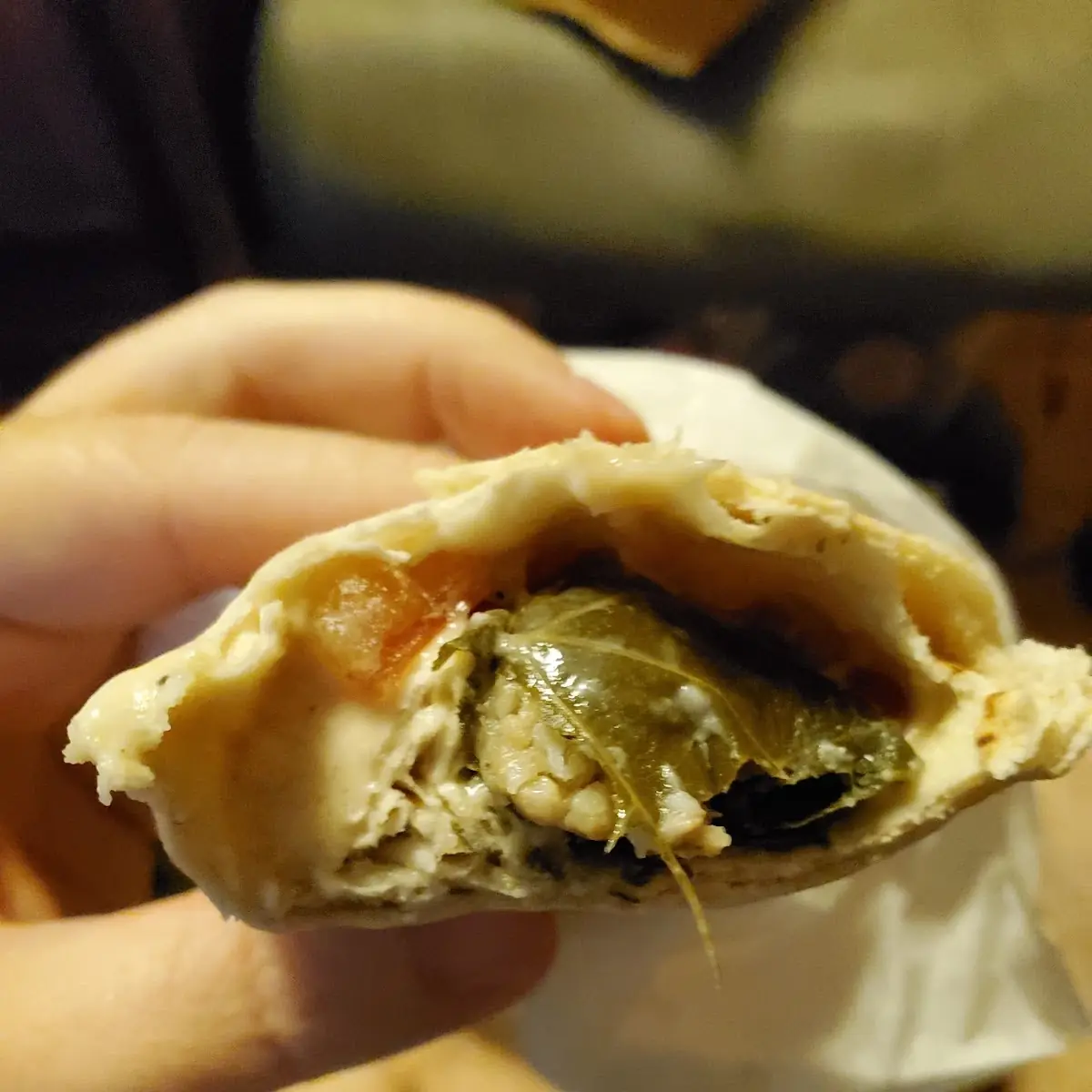 Veggie Grape Leaves Sandwich