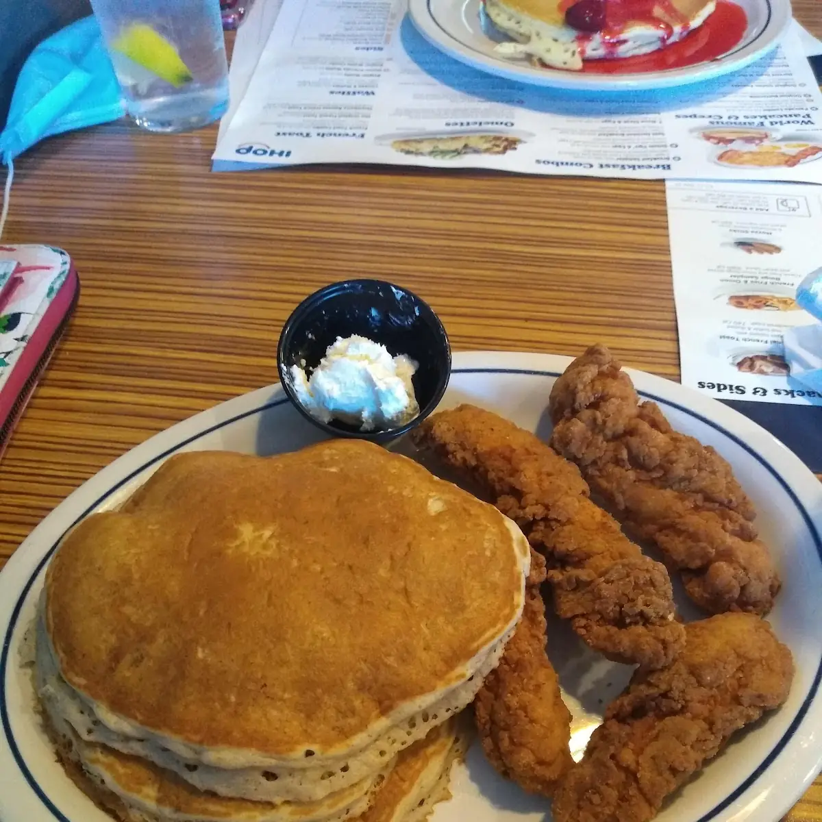 Chicken Strips with Pancake Breakfast