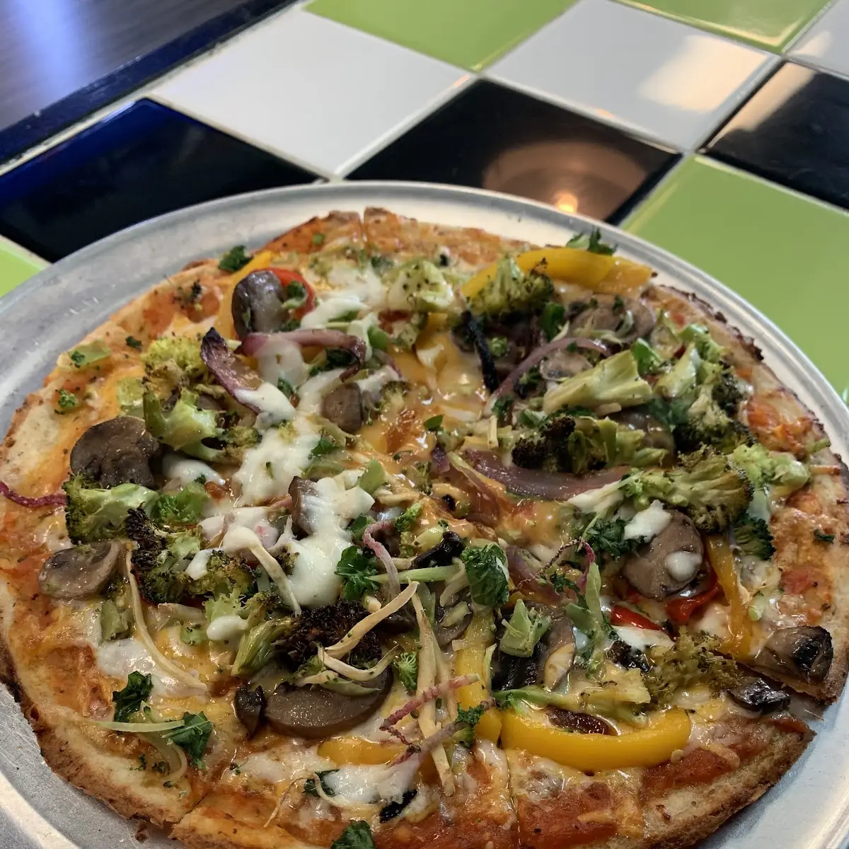 Vegetable Pizza Cauliflower Crust