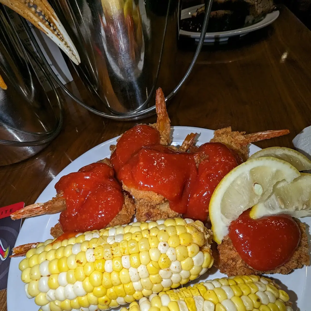 Fried Shrimp and Corn on the Cob