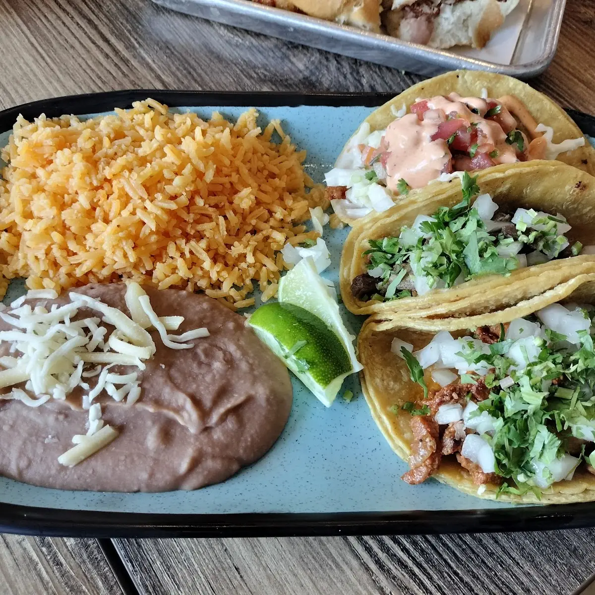 Taco Plate with Rice & Beans