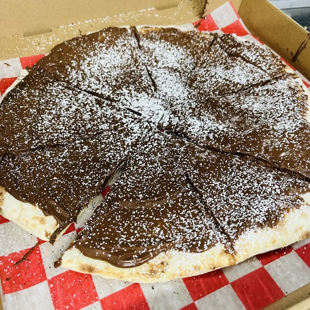 Nutella Pizza with Powdered Sugar