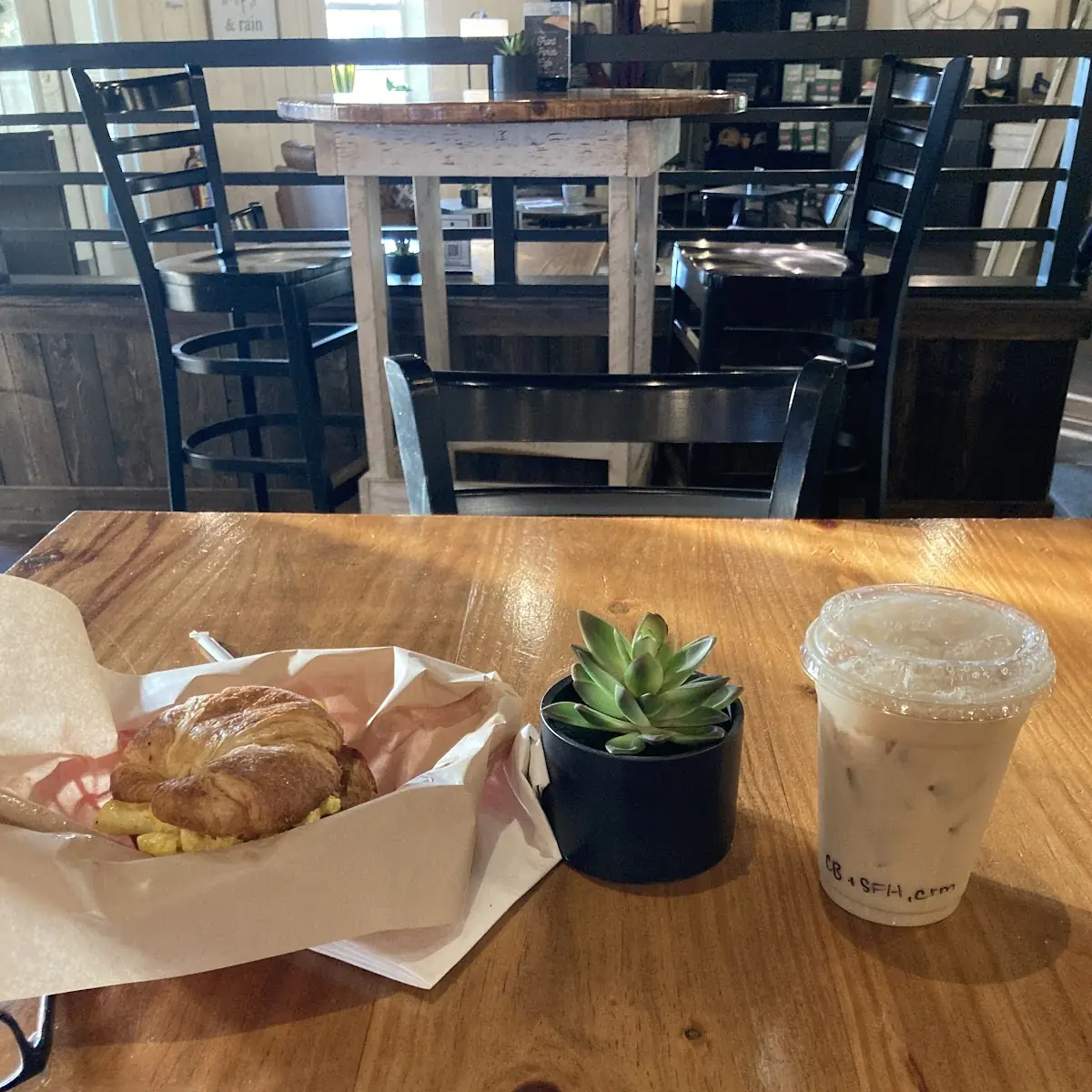 Breakfast Sandwich and Cold Brew Coffee