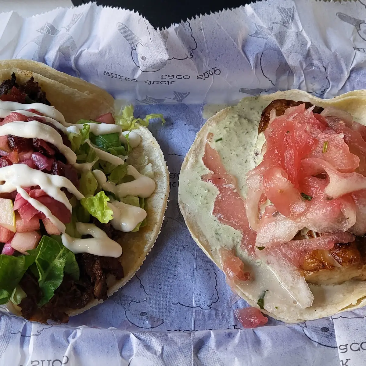 Mole Roasted Duck & Crispy Pork Belly Tacos