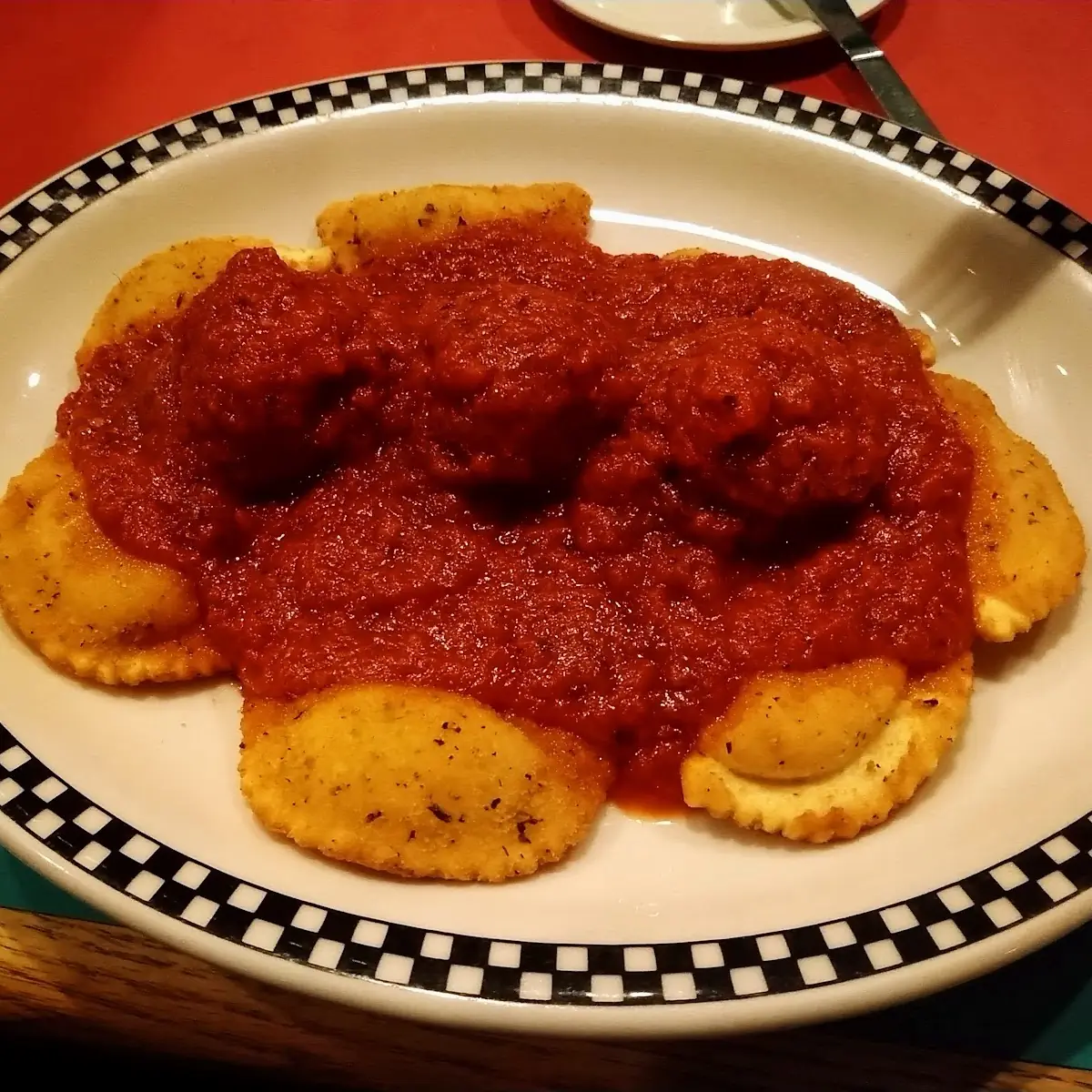 Toasted Ravioli with Meatballs