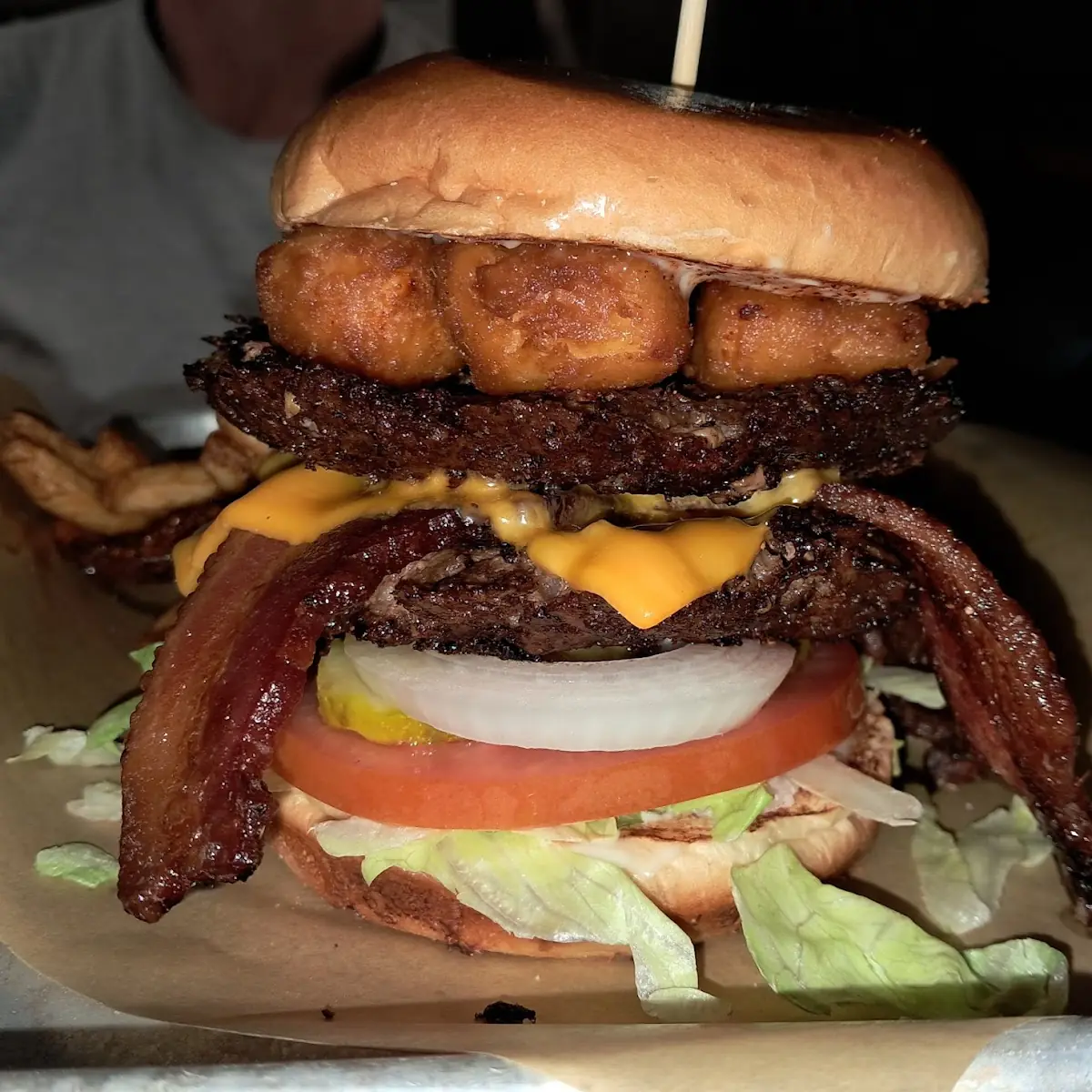 Cheese Curd Bacon Burger