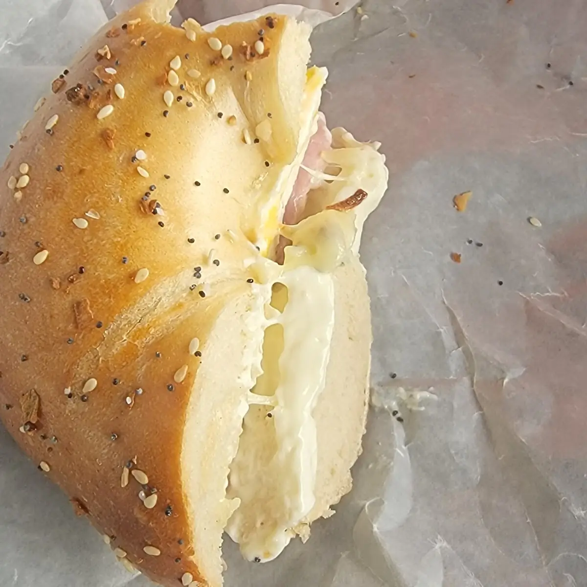 Ham Egg & Cheese Everything Bagel Add Cream Cheese