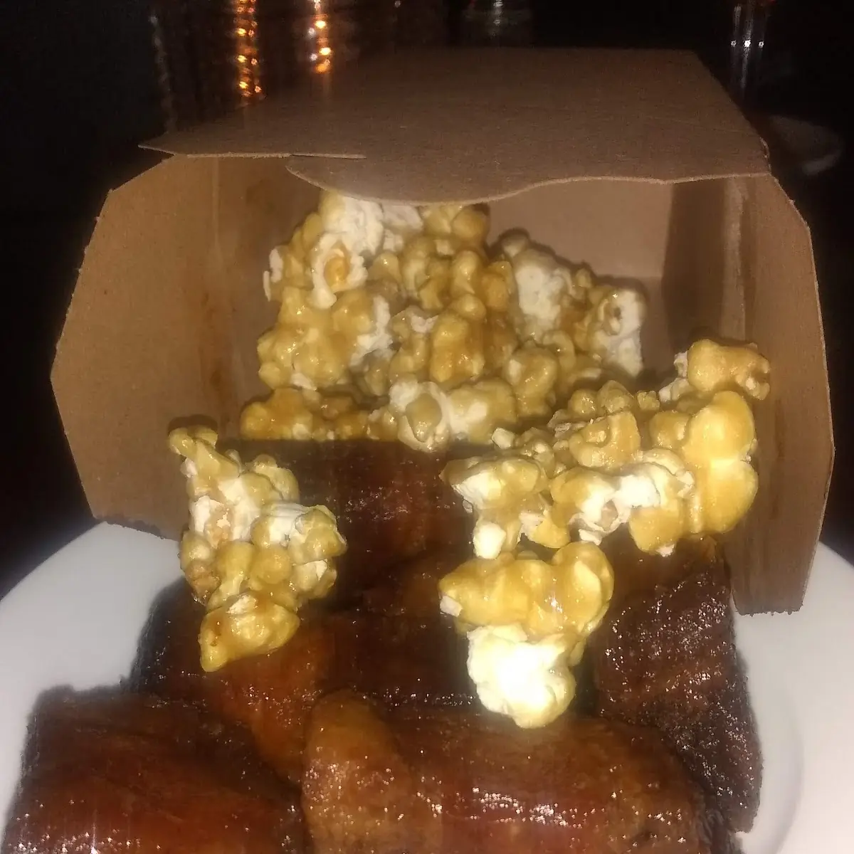 Burnt Brisket Ends with Caramel Popcorn