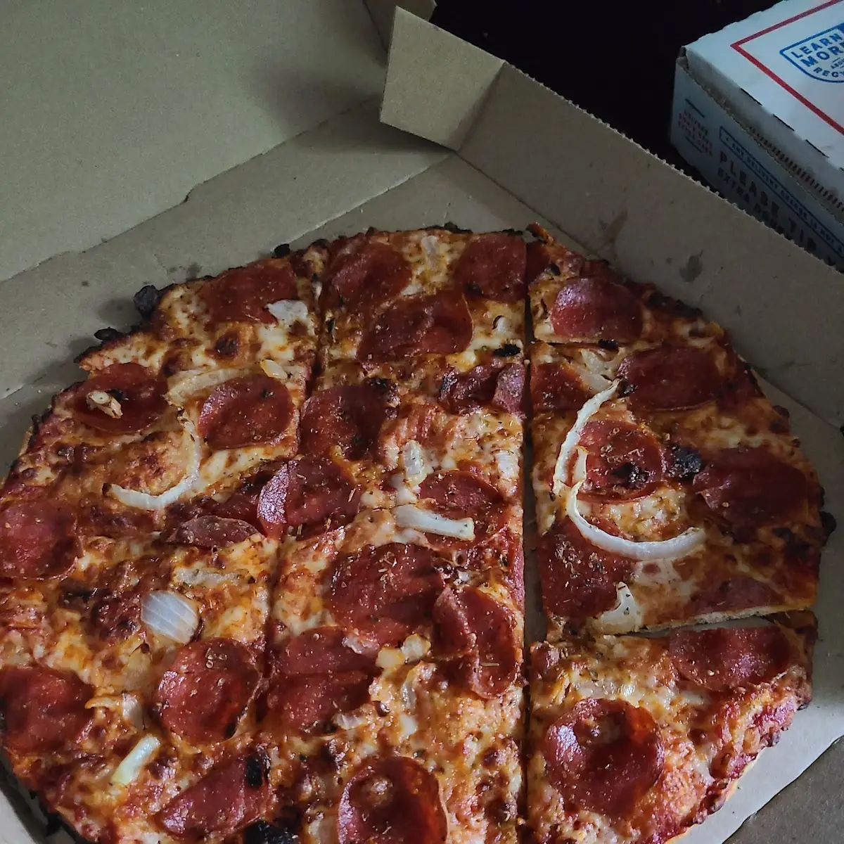 Thin Crust Pepperoni and Onion