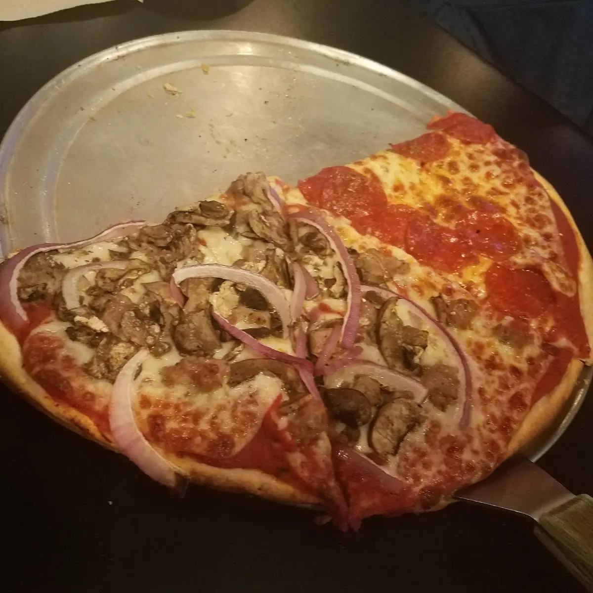 14 Thin Crust Pizza 1 2 Pepperoni 1 2 SSG Mush Onion