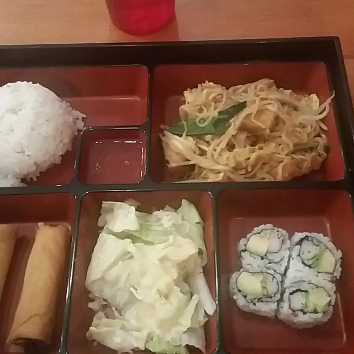 Beef Teriyaki Bento Box & Thai Iced Tea