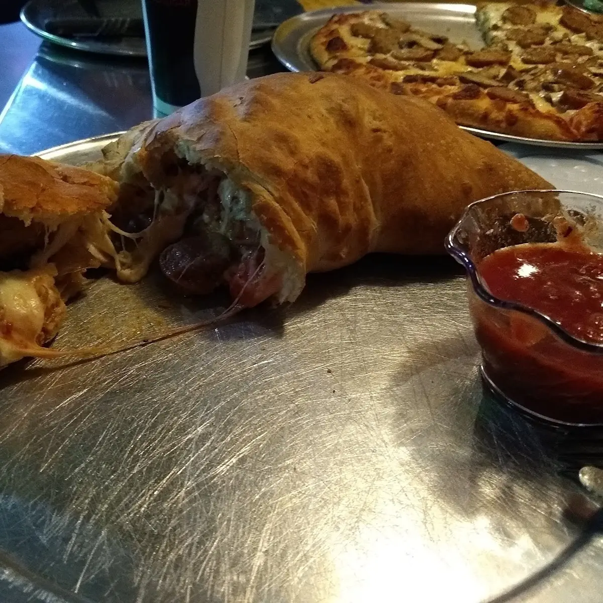 Pepperoni Calzone Opened