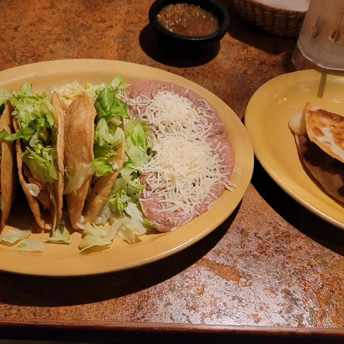 Beef Taco Dinner w 2 Additional Chicken Tacos Beef Quesadilla