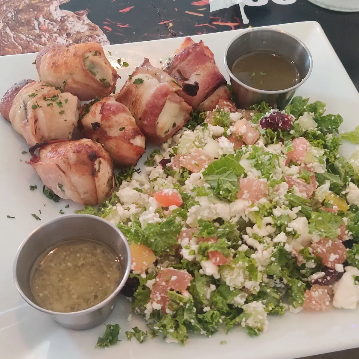 Chicken Bacon with Greek Salad