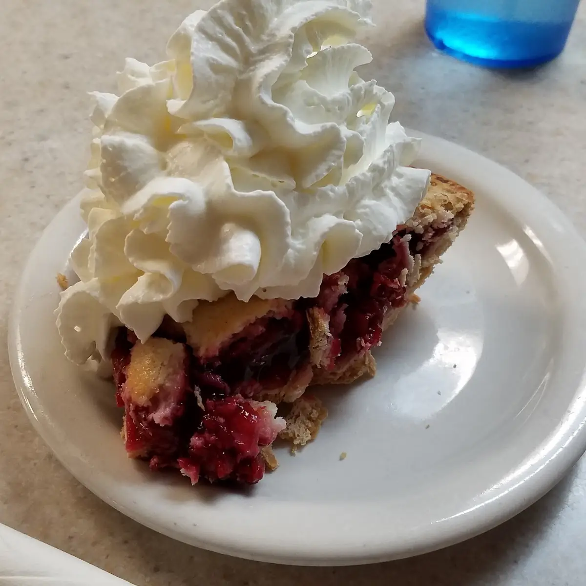 Cherry Pie with Whipped Topping