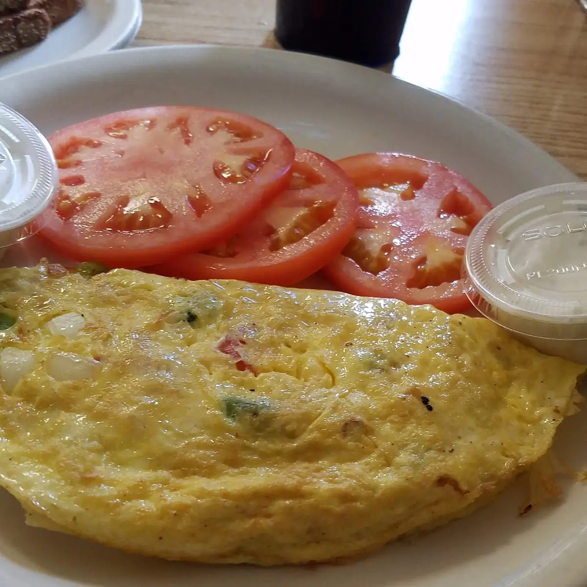 Greek Omelets with Tomato Slices