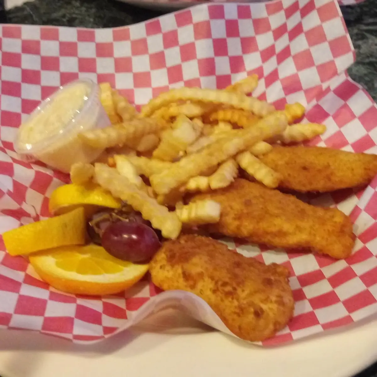 HALIBUT FISH & CHIPS.