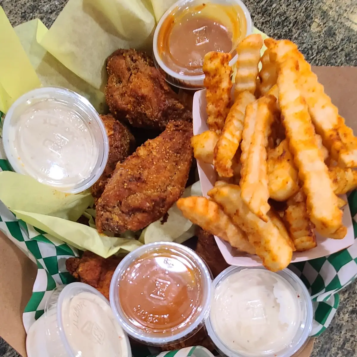Lemon Pepper Wings with Fried Mild & Medium