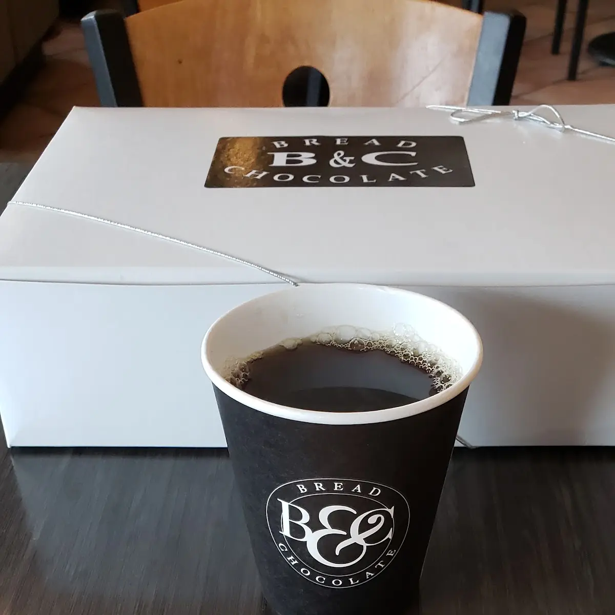 Almond Croissant and Brewed Coffee