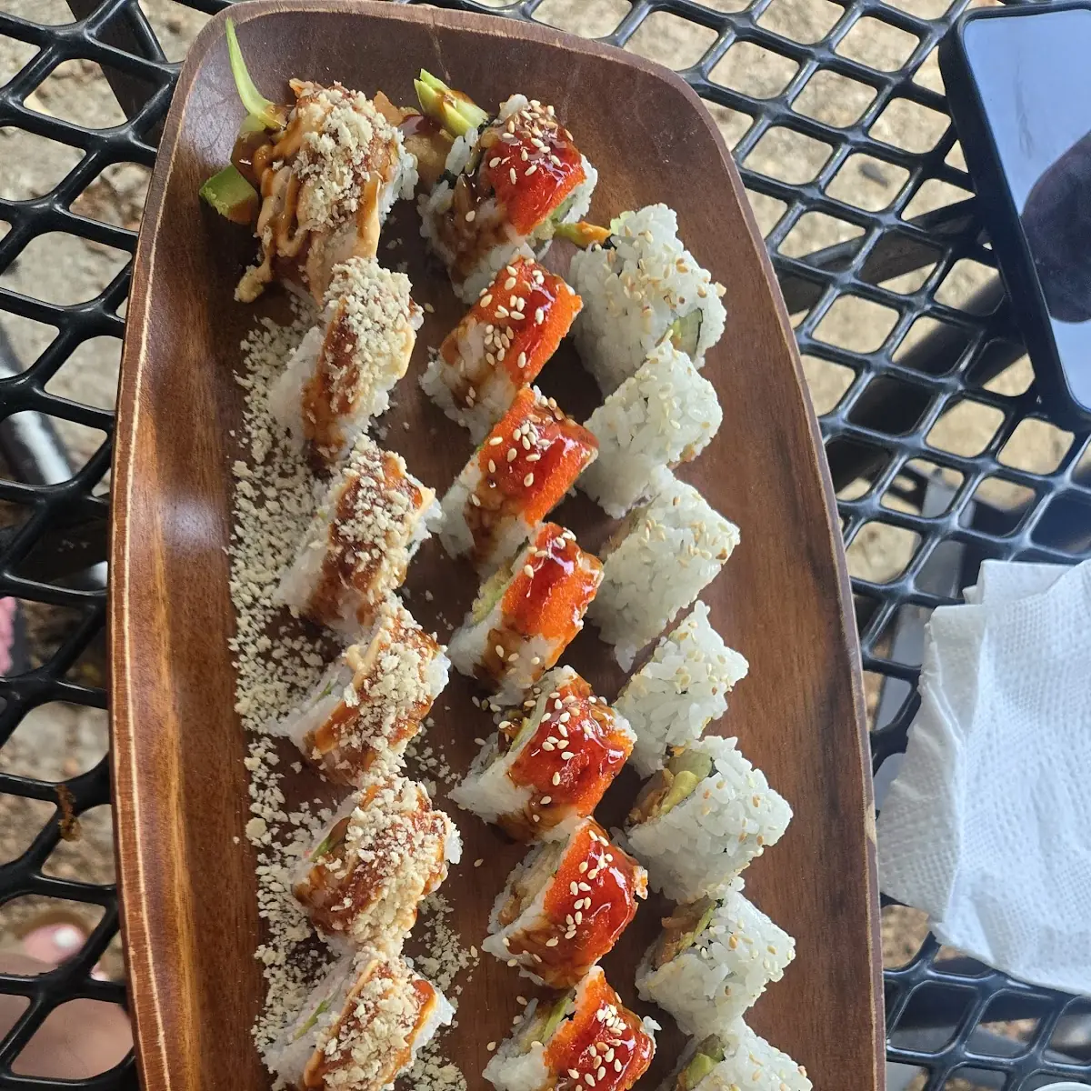 Crunchy Roll Yellowtail and Shrimp Tempura