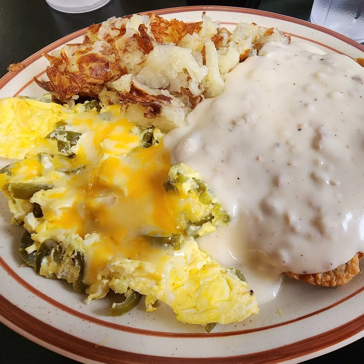 Fried Steak with Scrambled Cheesy Eggs and Japs
