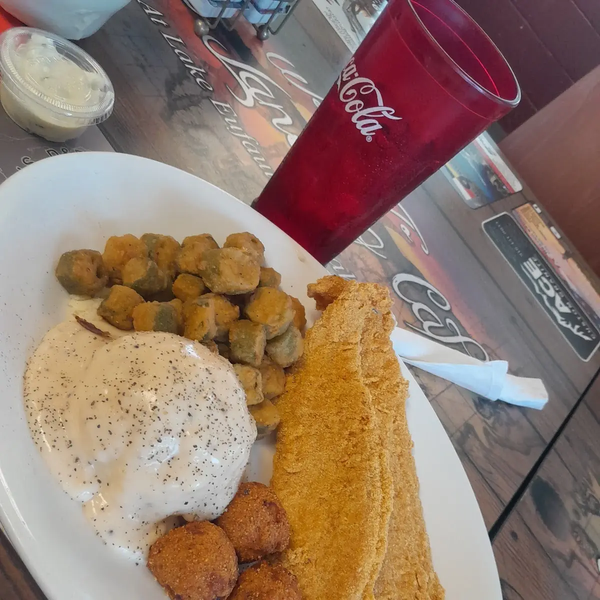 Fish Filled and Mashed Potatoes and Gravy