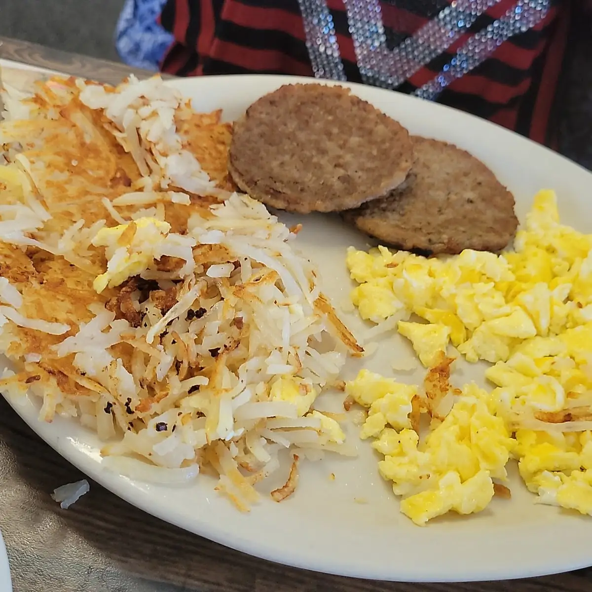 Sausage Scrambled Eggs Hashbrowns