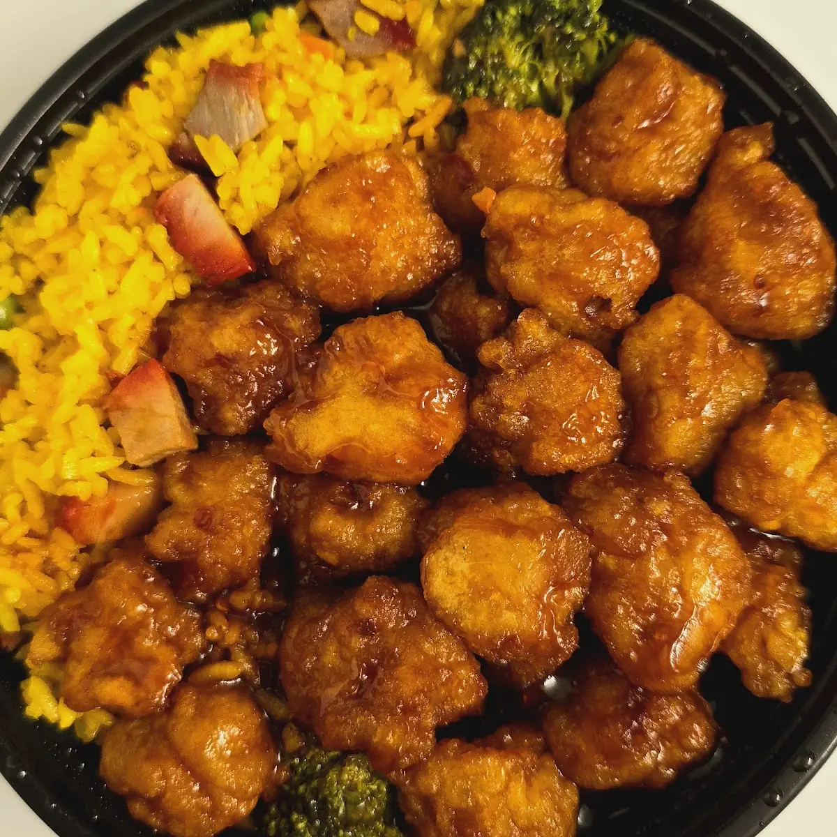 General TSO's Chicken with Pork Fried Rice