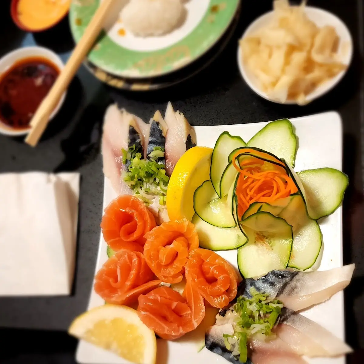 Salmon Sashimi and Mackerel Sashimi