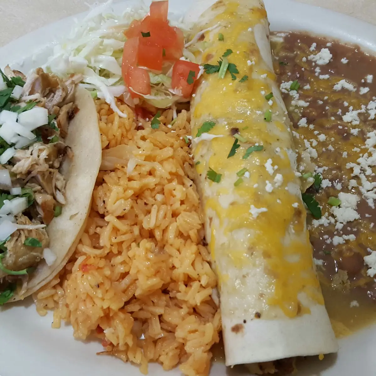 Taco and Beef Burrito