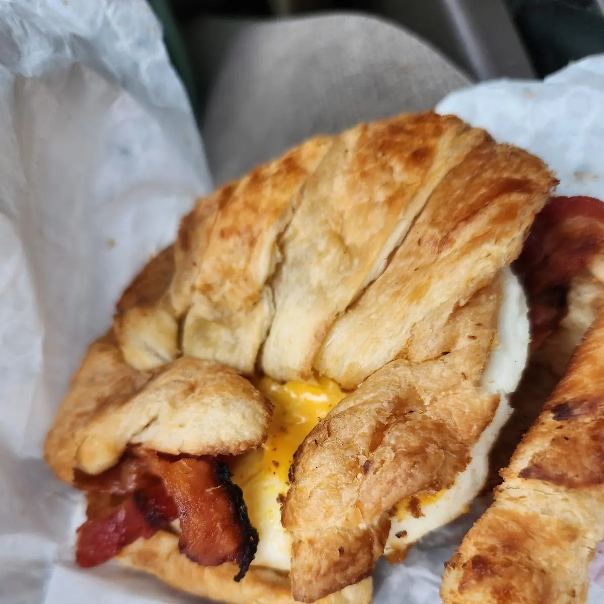 Bacon Egg Cheese Croissant Sandwich