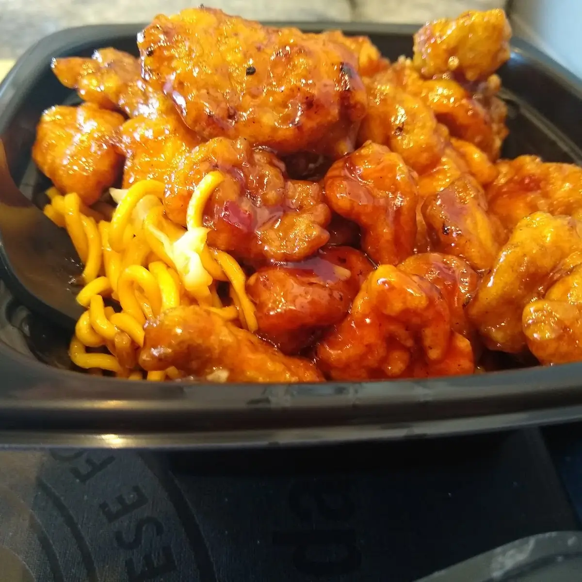 Orange Chicken Bowl with Chow Mein Noodles