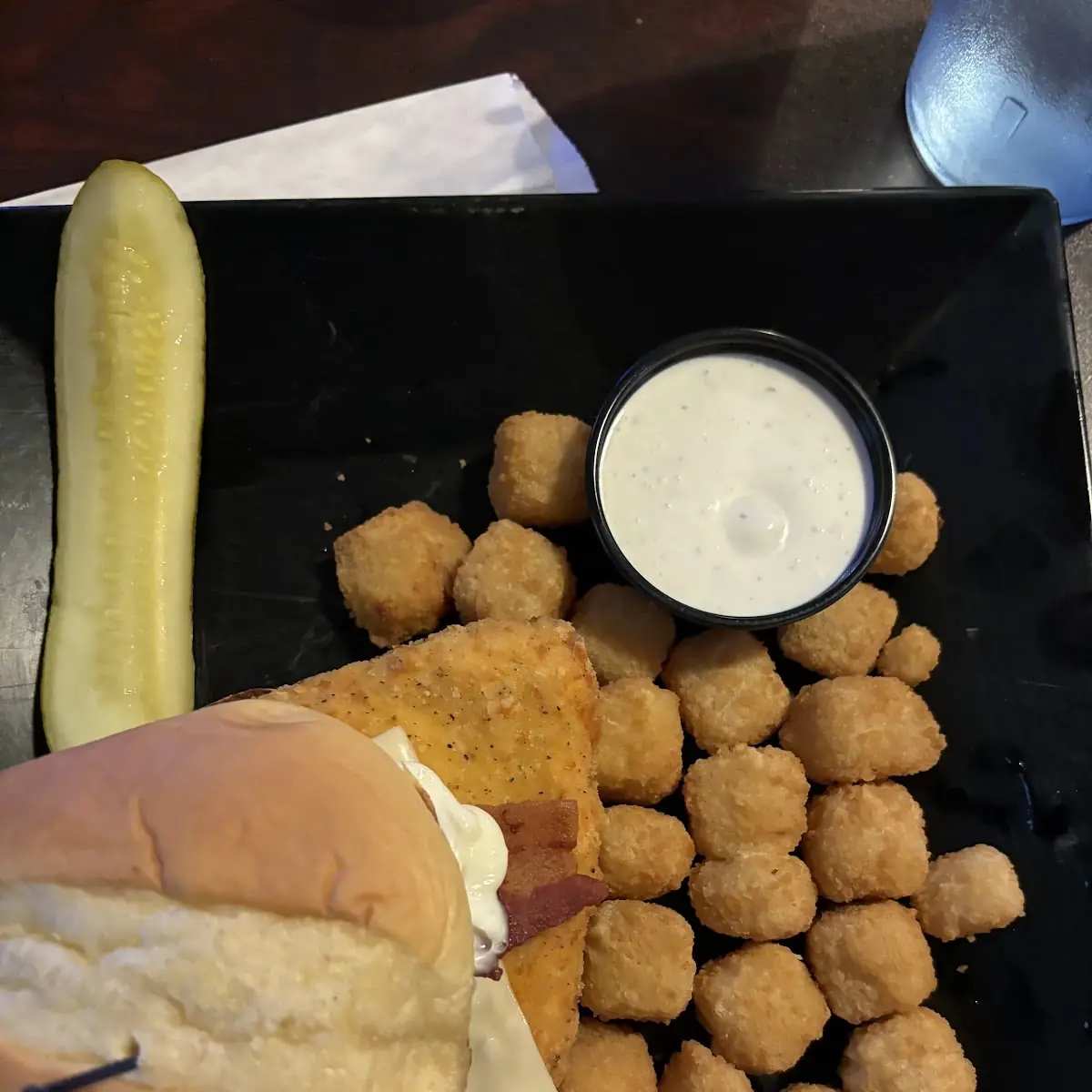 Chicken Sandwich and Spicy Cheese Curds