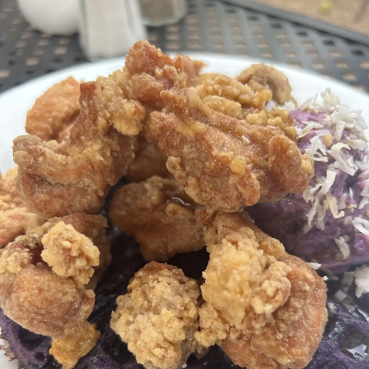 Fried Chicken & Blue Corn Waffles